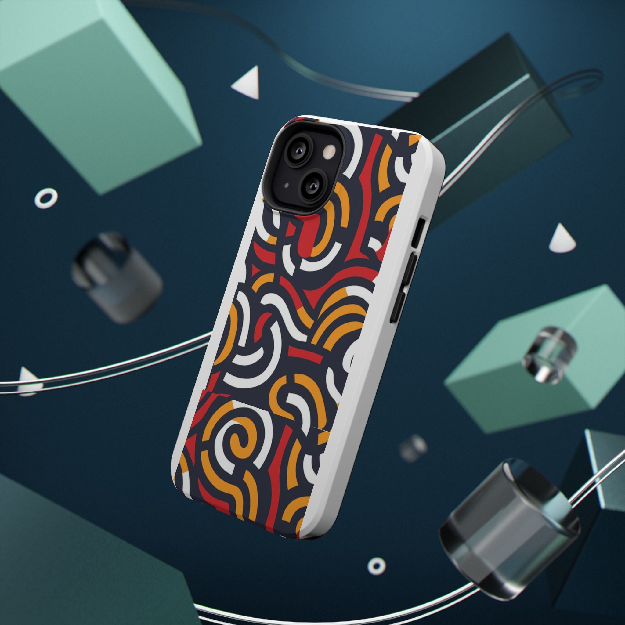 Abstract Retro Swirl Impact Phone Case