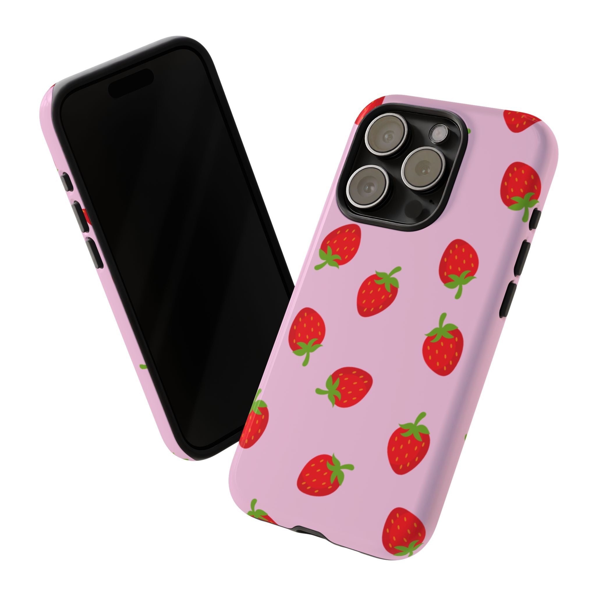 Strawberry Pattern Phone Case — Classic Summer Vibes for Girls