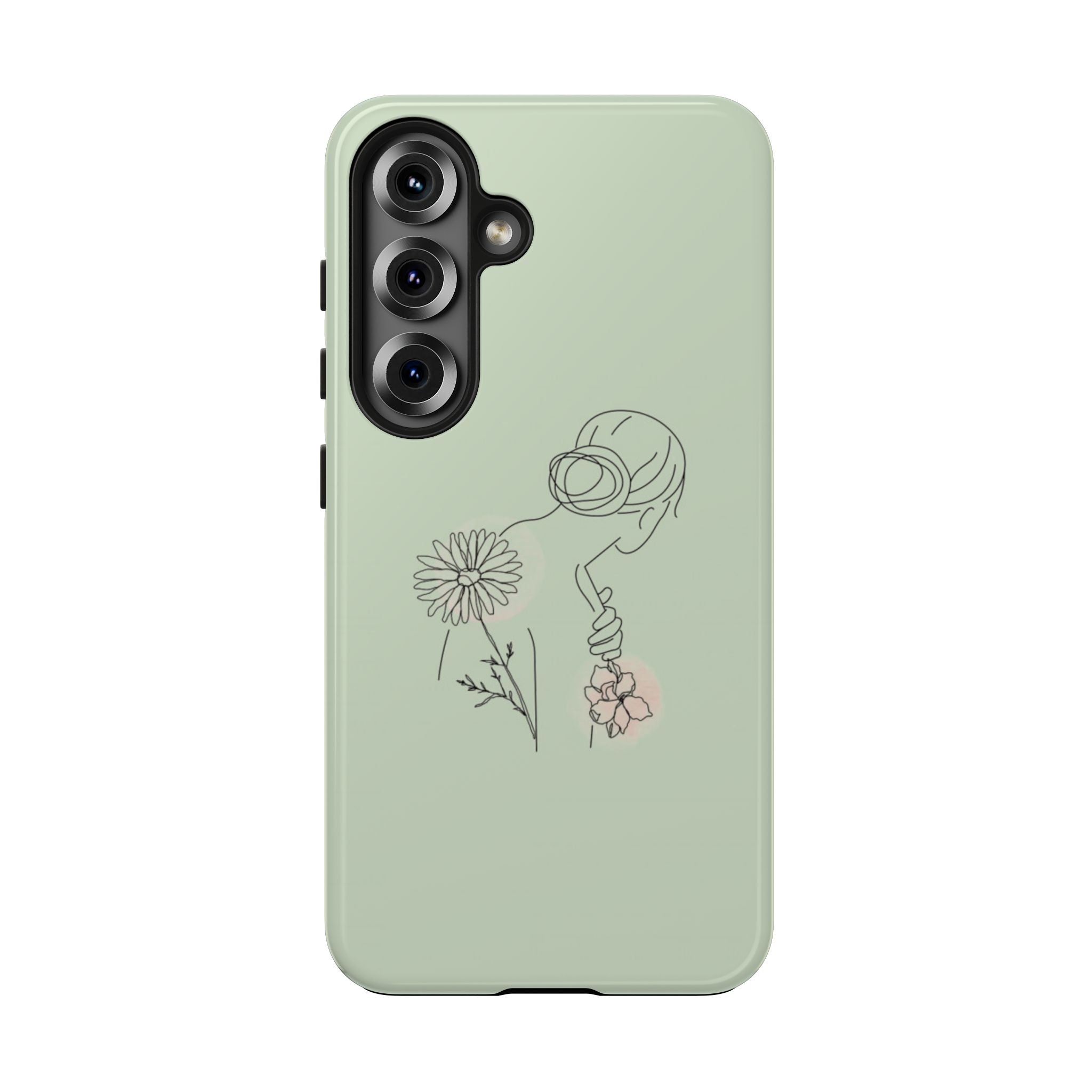 Floral Line Art Phone Case — Minimalist Bouquet Protective Cover