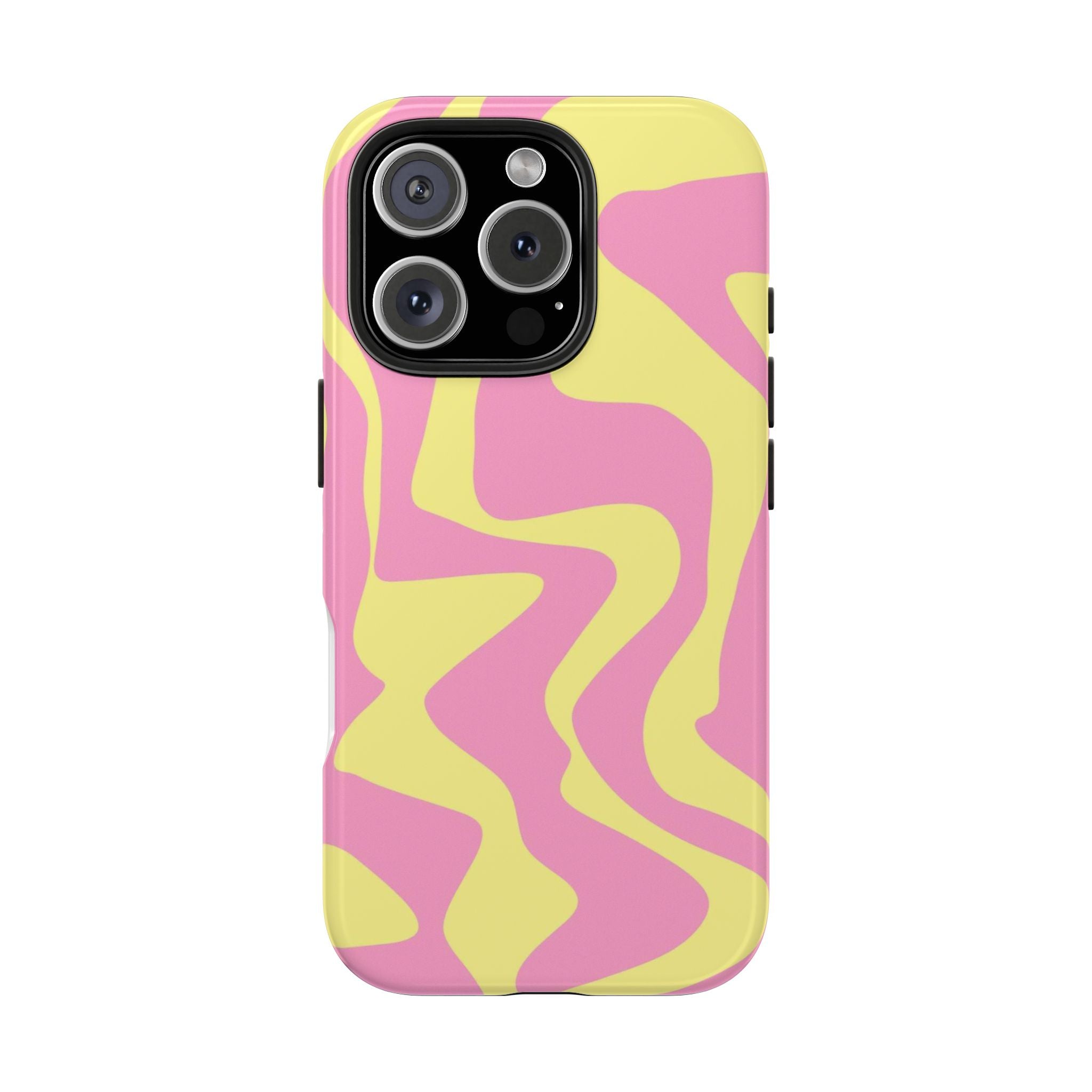 Phone Case — Retro Pink & Yellow Swirl Protective Phone Cover