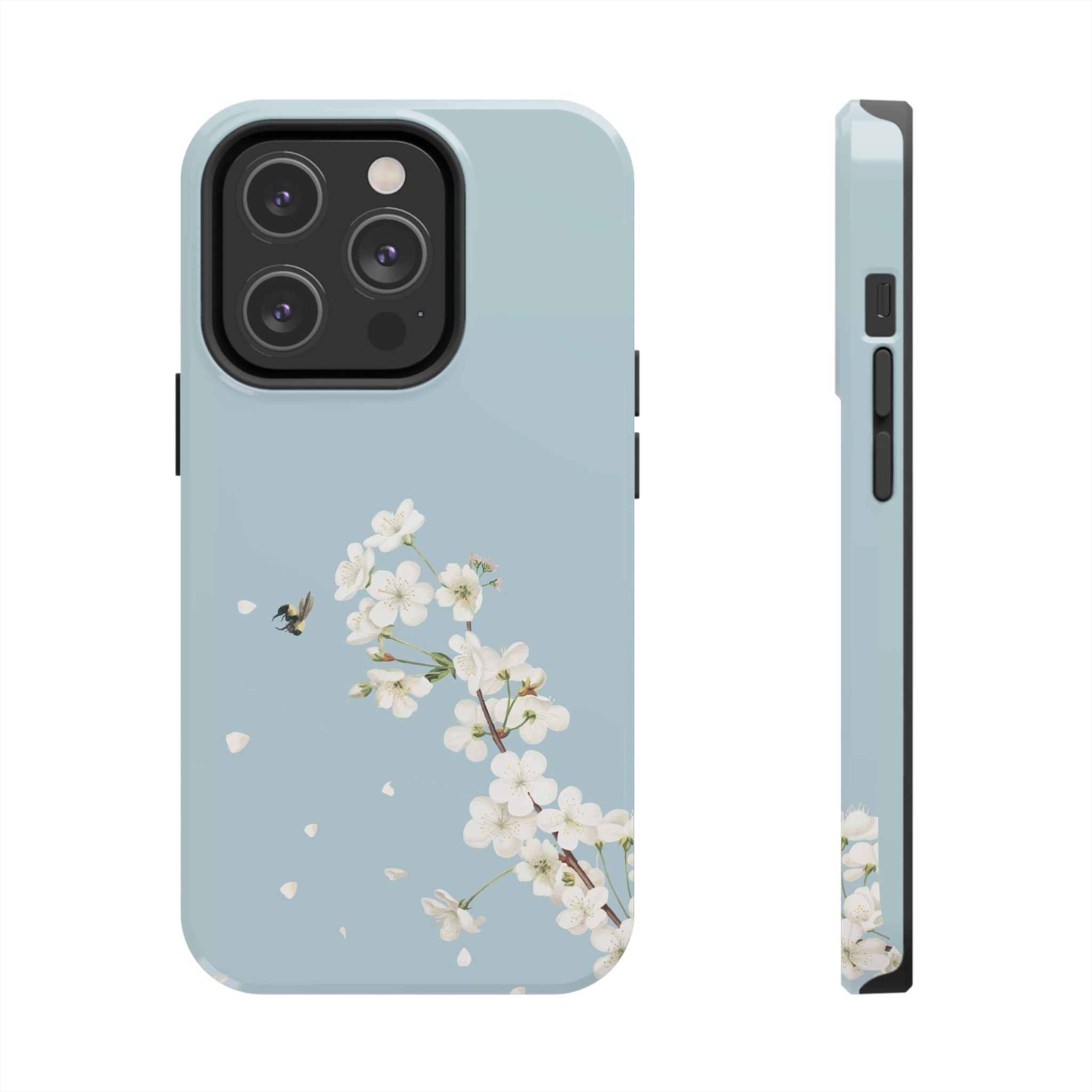 Phone Case — Blue Cherry Blossom Spring Floral Protective Cover