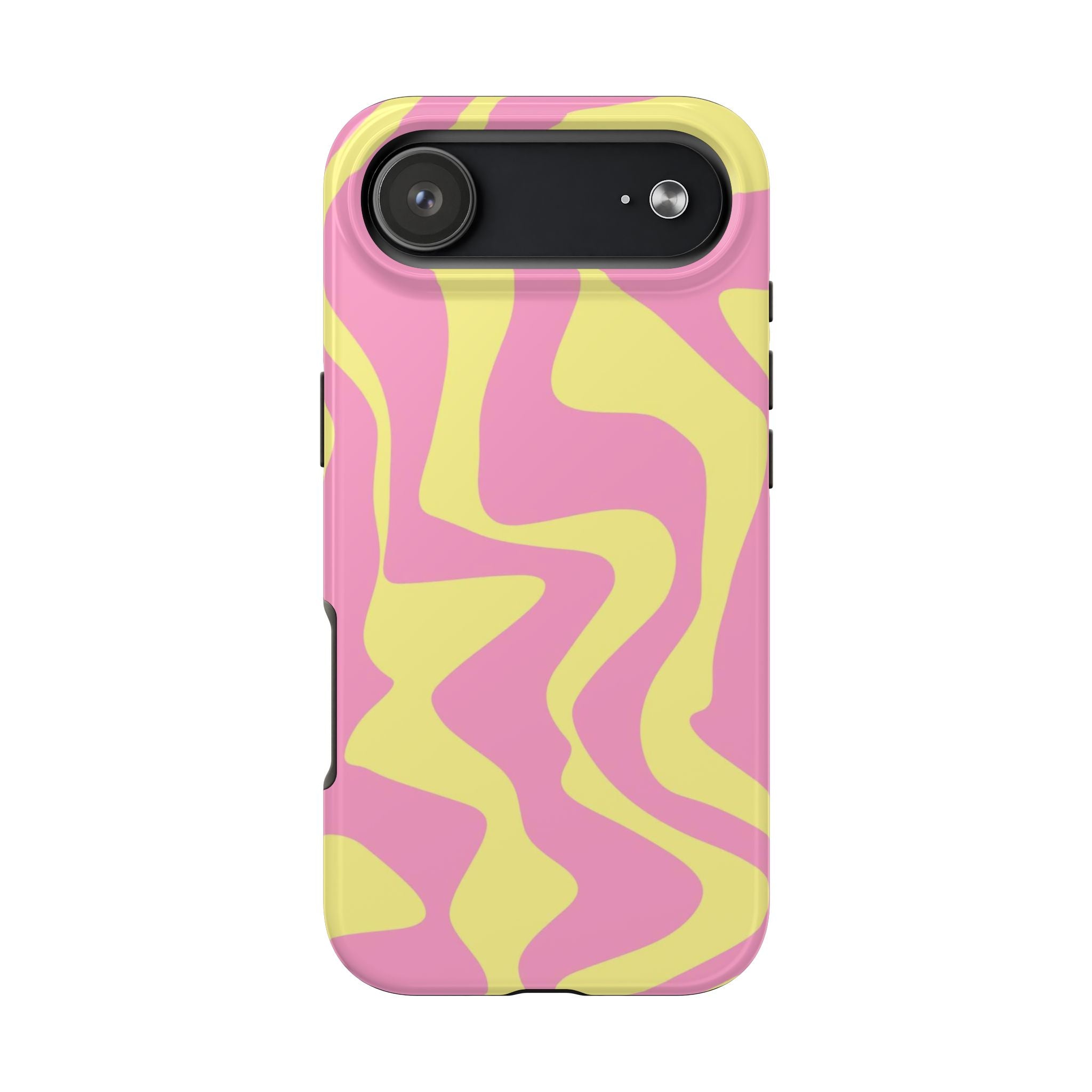 Phone Case — Retro Pink & Yellow Swirl Protective Phone Cover