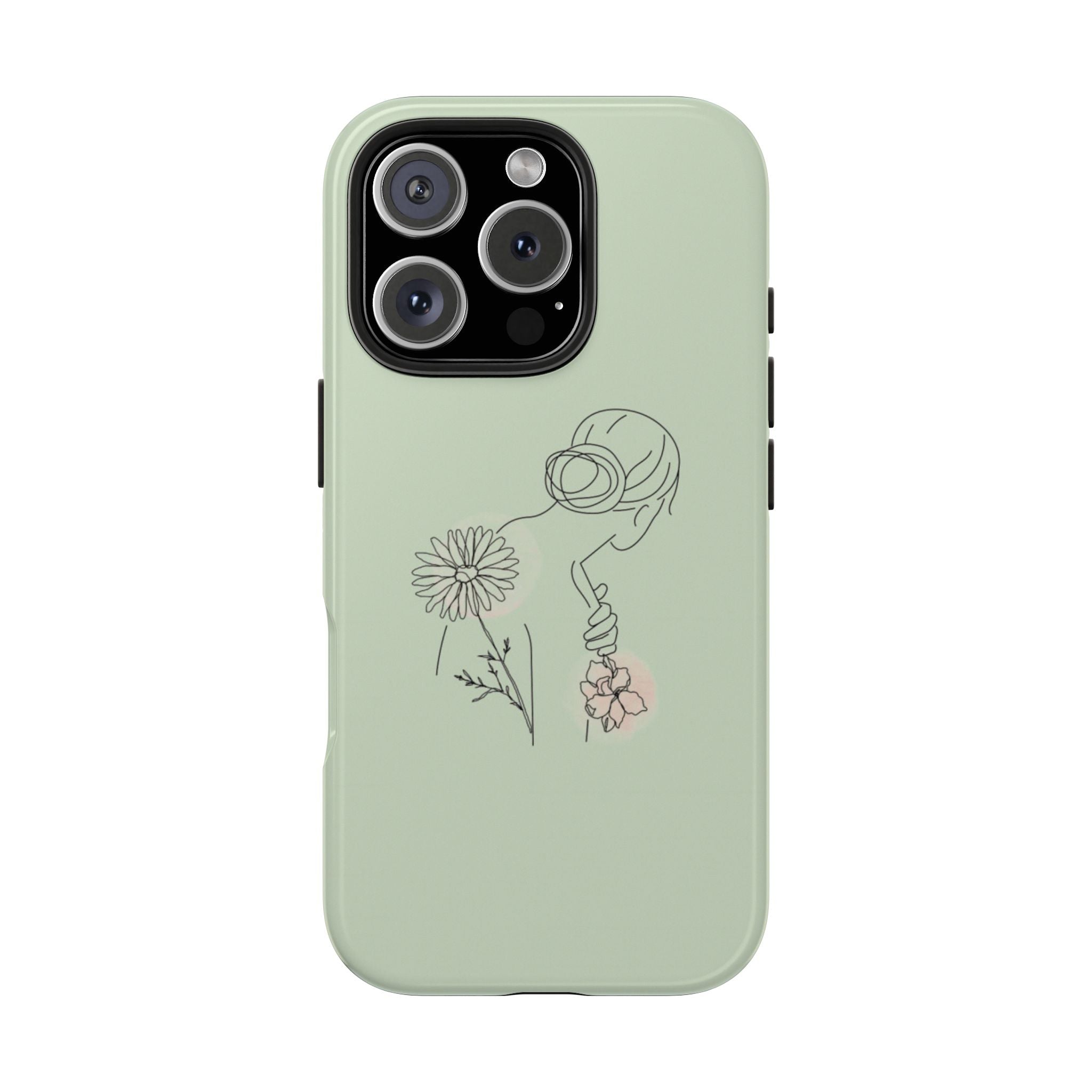 Floral Line Art Phone Case — Minimalist Bouquet Protective Cover