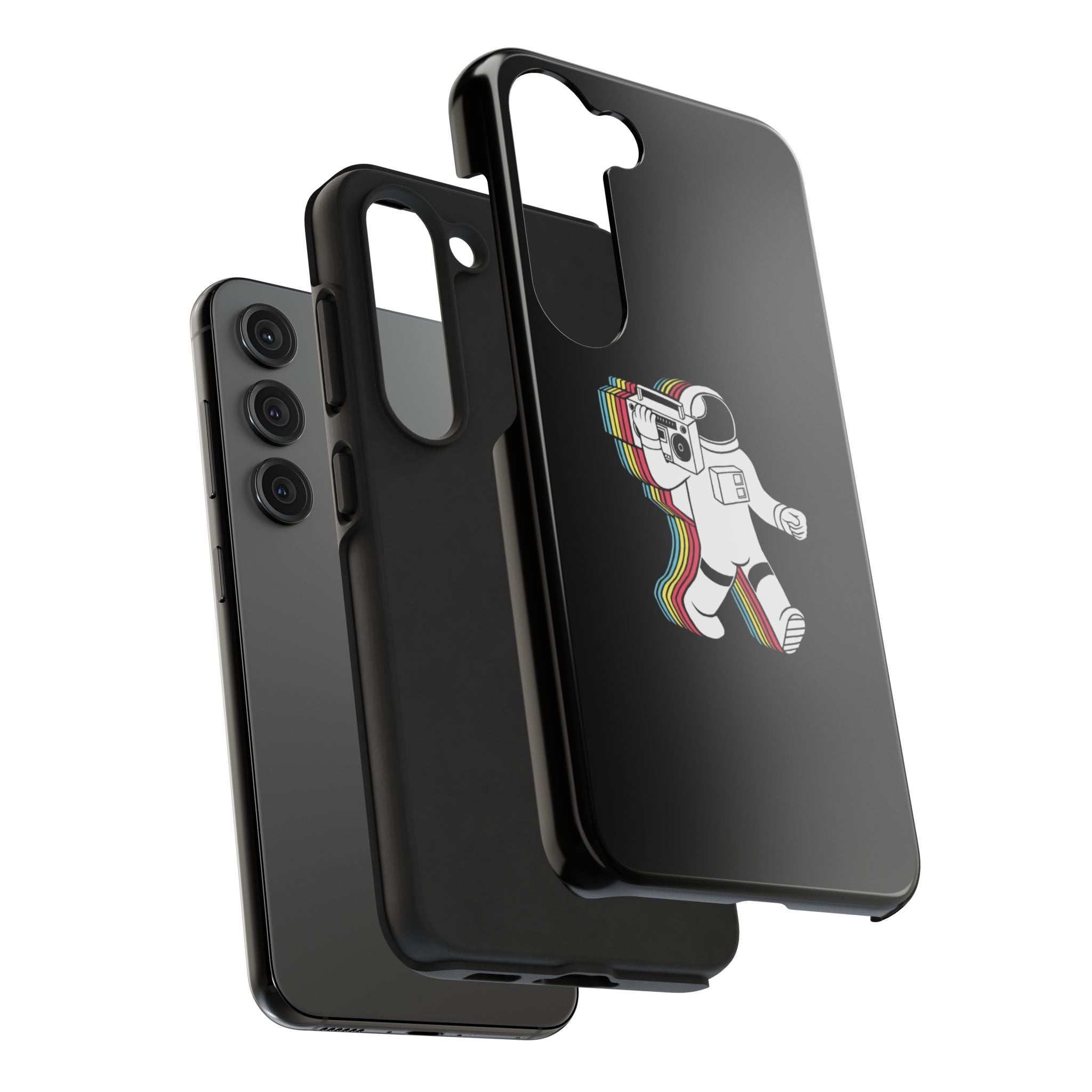 Astronaut Retro Camera Tough Phone Case — Rainbow Vaporwave Space Design