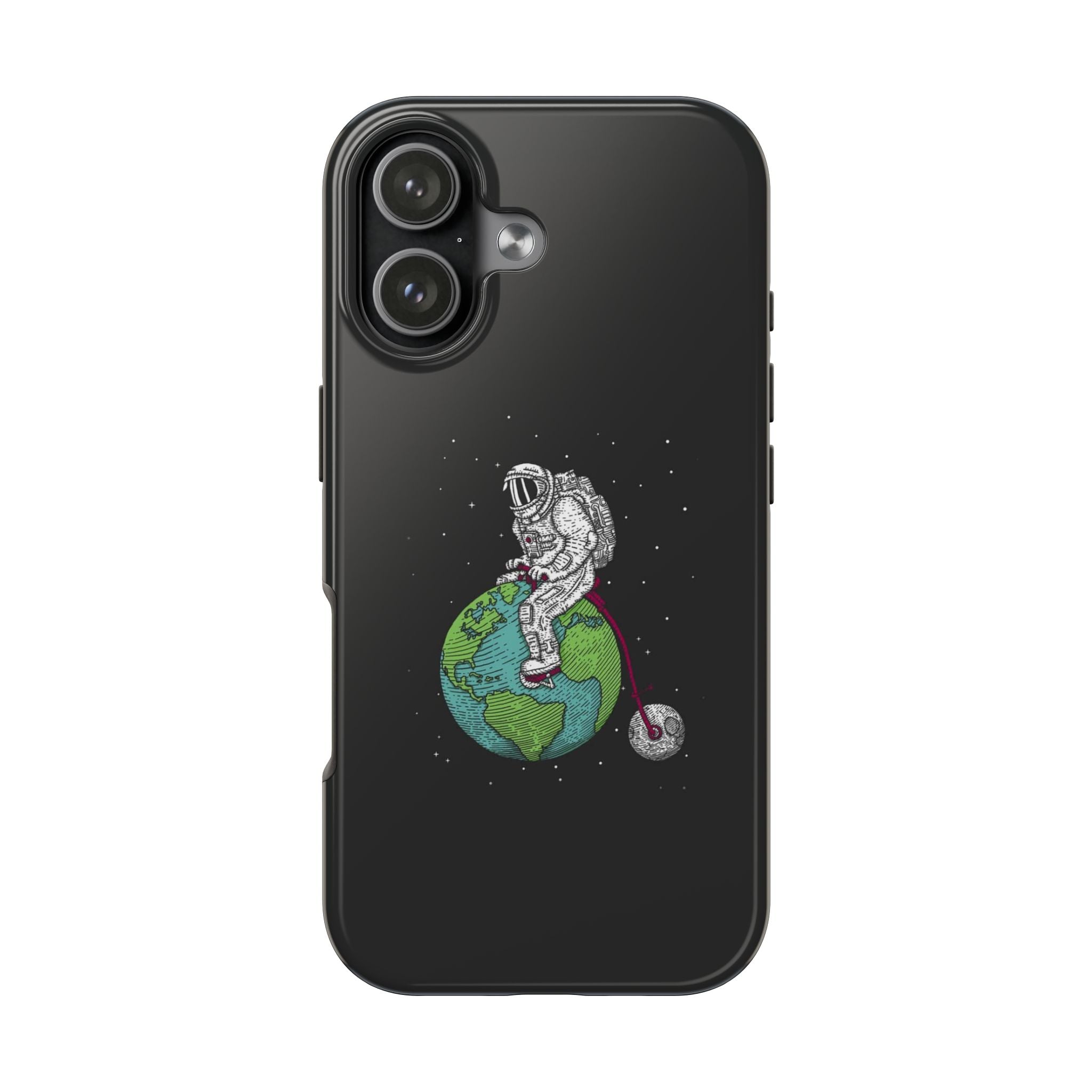 Astronaut Riding Earth Tough Phone Case — Space Explorer Protective Phone Cover