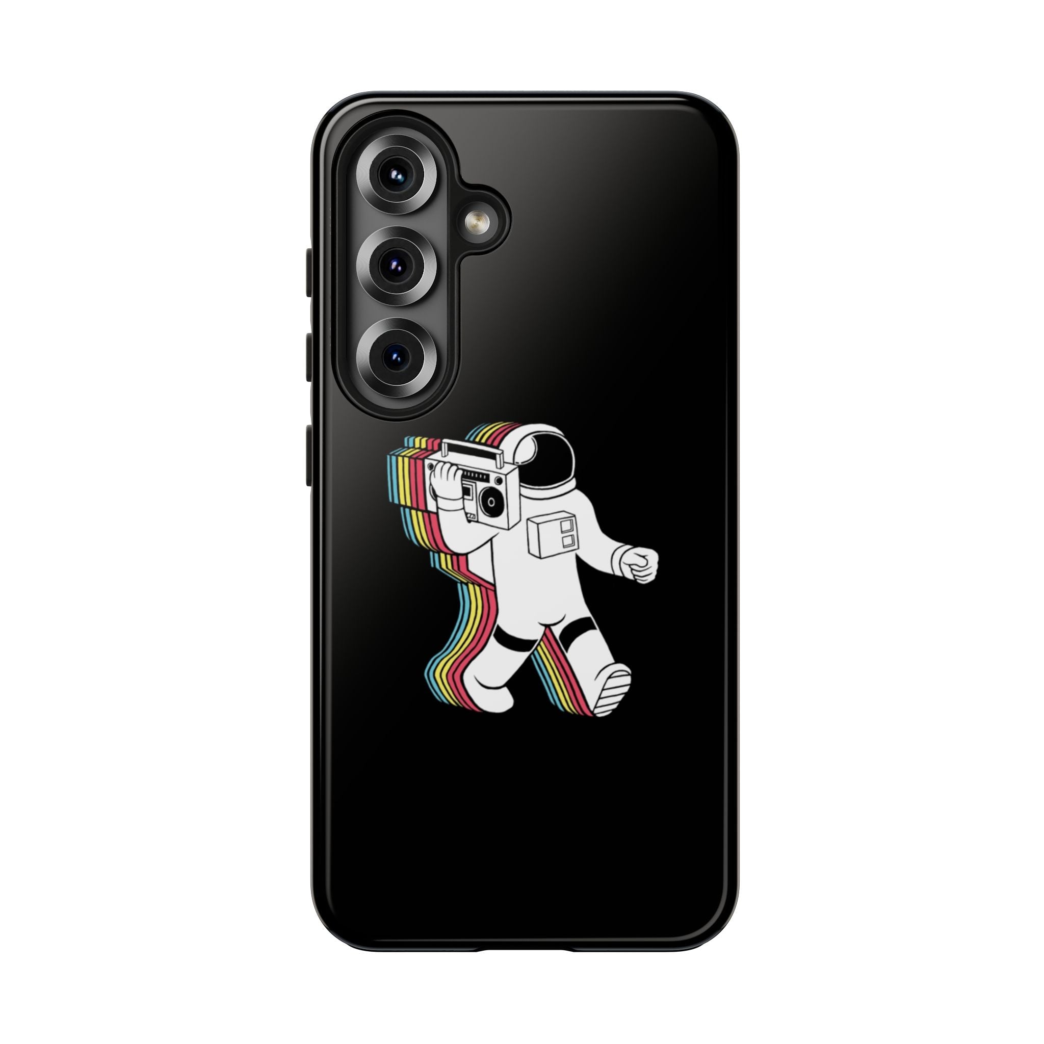 Astronaut Retro Camera Tough Phone Case — Rainbow Vaporwave Space Design