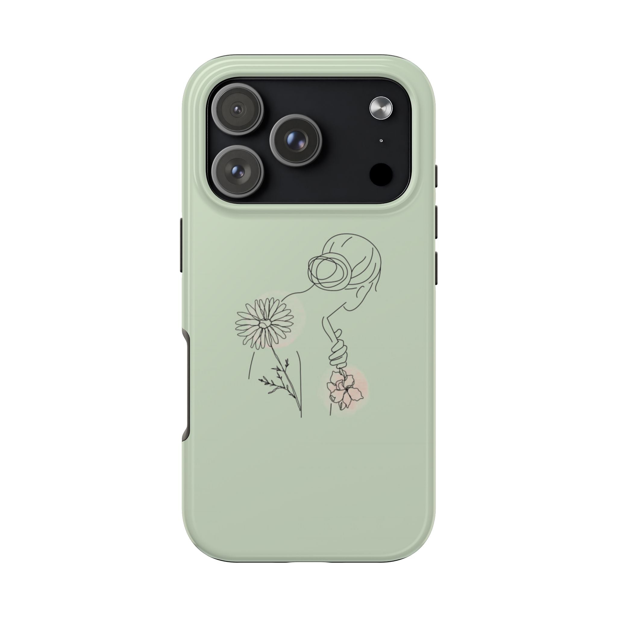 Floral Line Art Phone Case — Minimalist Bouquet Protective Cover