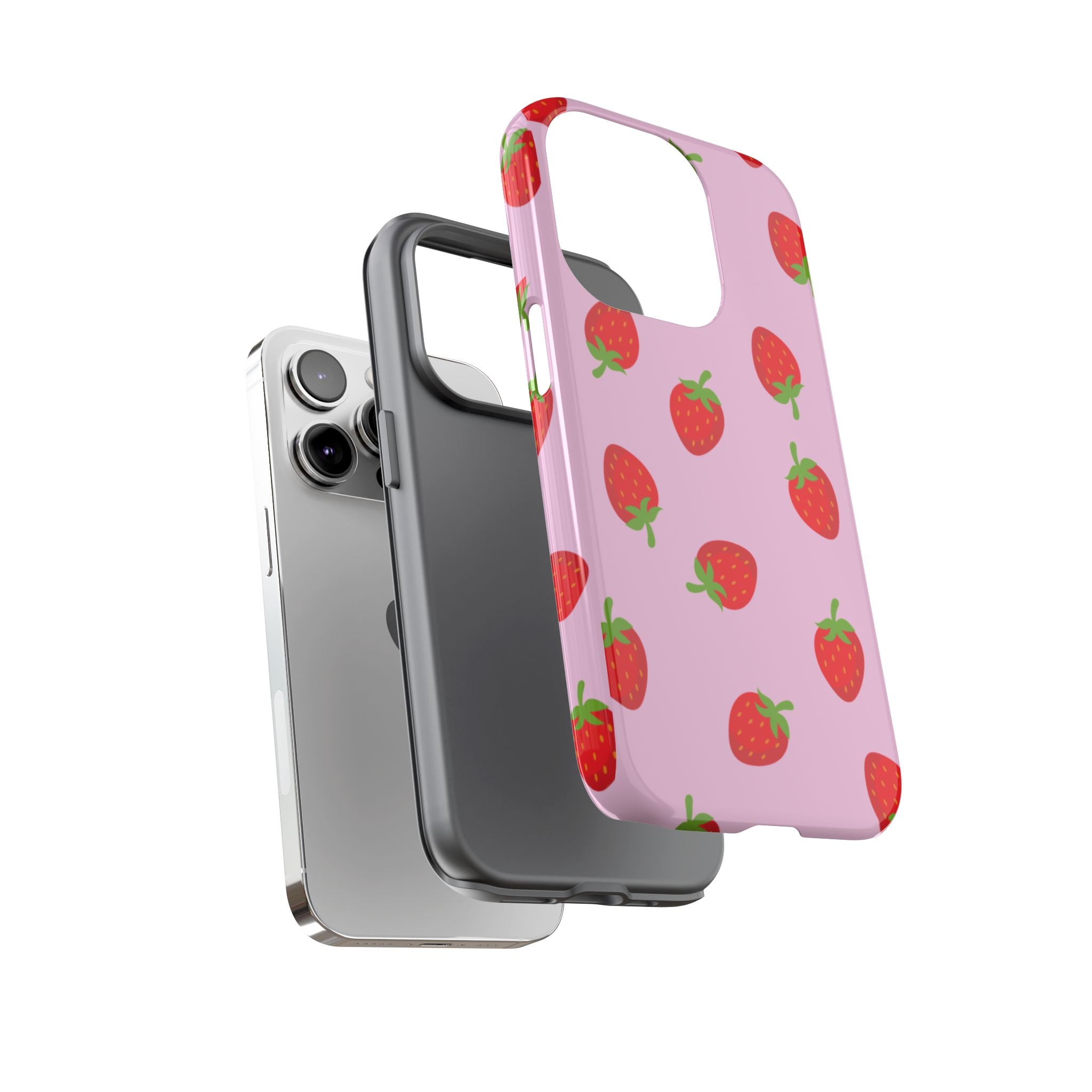 Strawberry Pattern Phone Case — Classic Summer Vibes for Girls