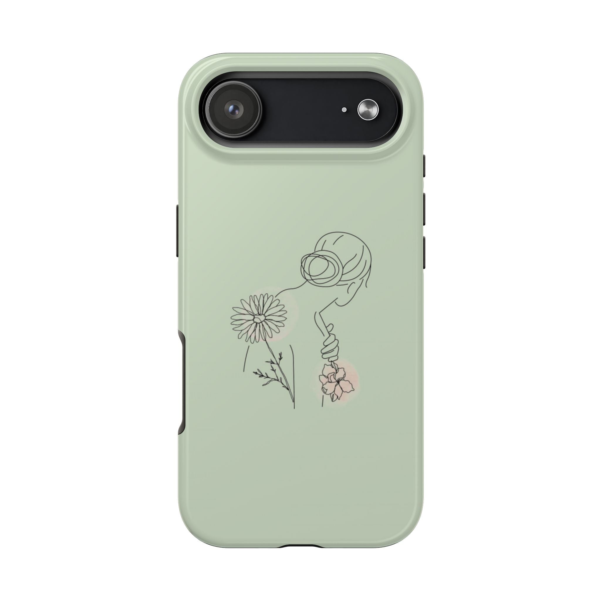 Floral Line Art Phone Case — Minimalist Bouquet Protective Cover