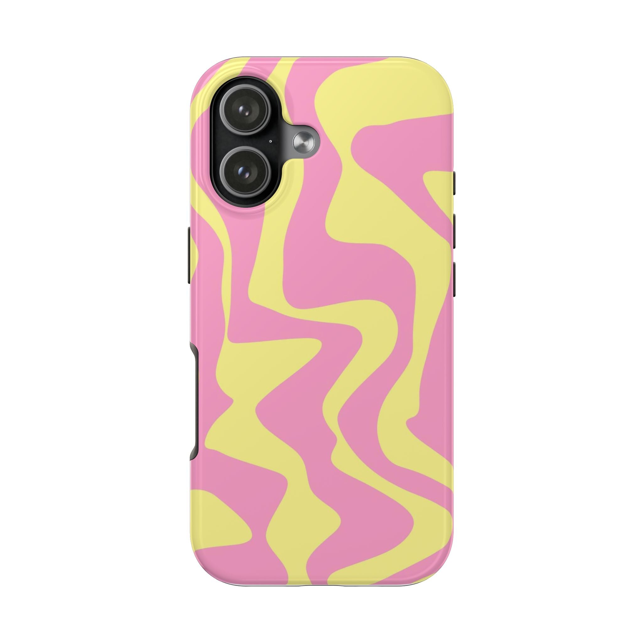 Phone Case — Retro Pink & Yellow Swirl Protective Phone Cover
