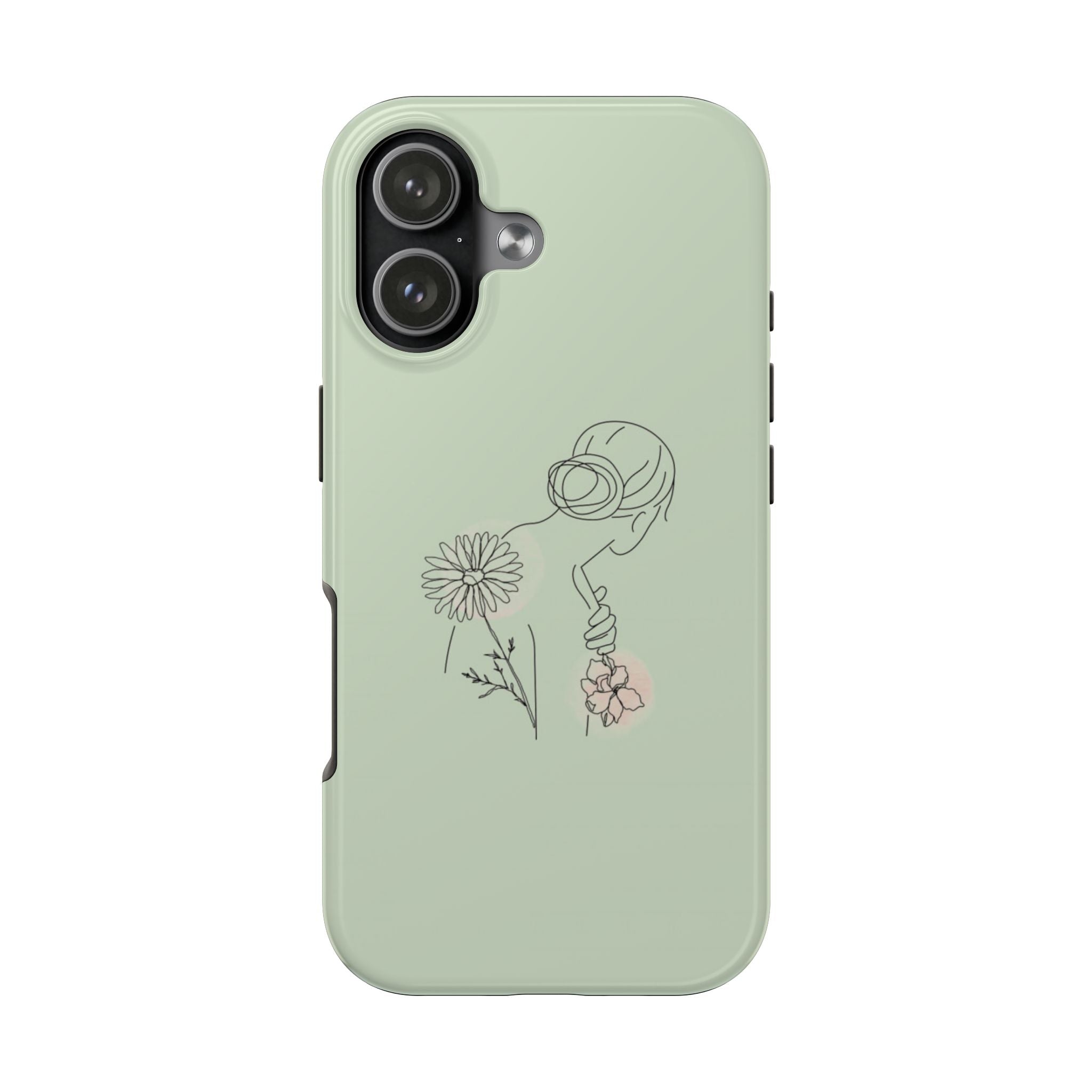 Floral Line Art Phone Case — Minimalist Bouquet Protective Cover