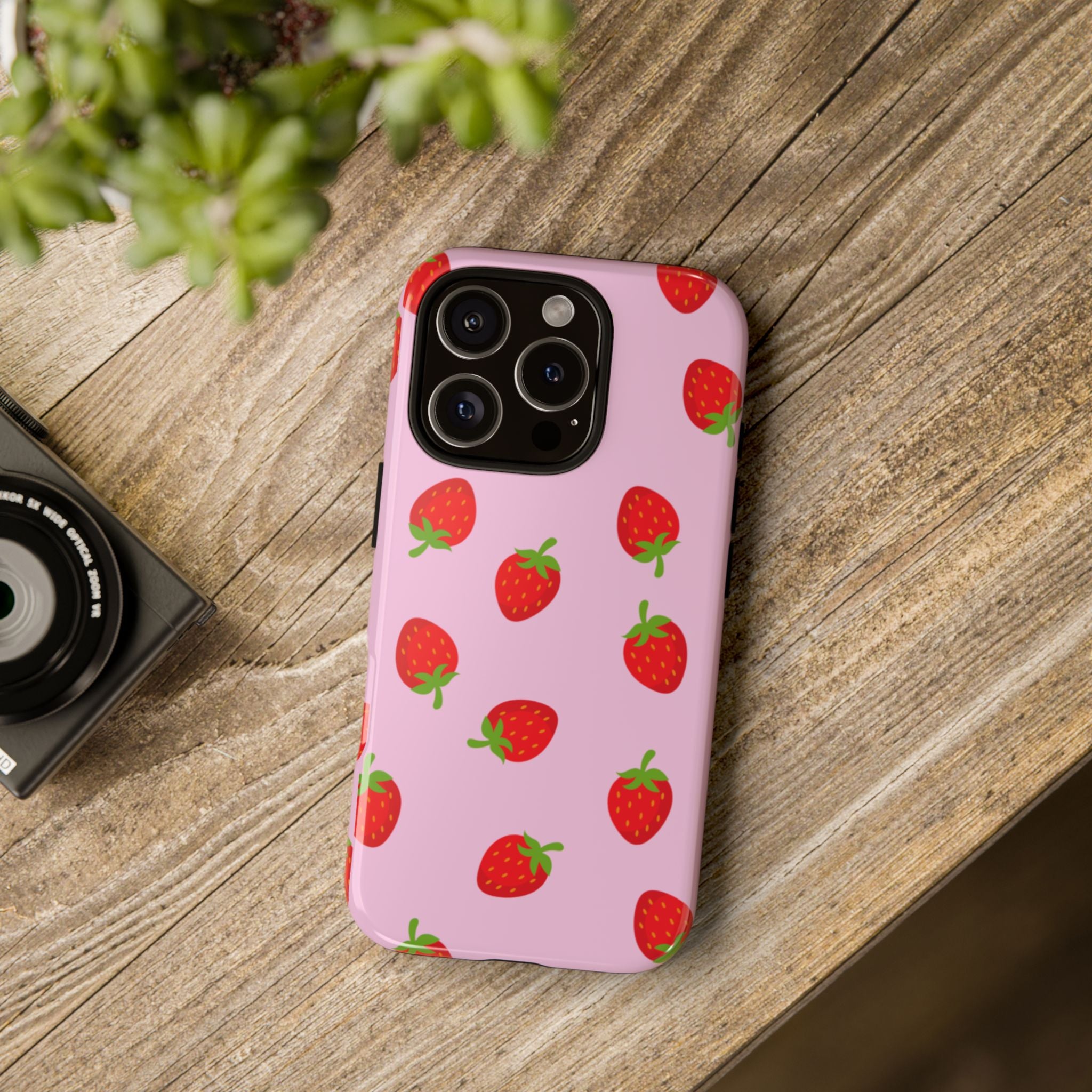 Strawberry Pattern Phone Case — Classic Summer Vibes for Girls