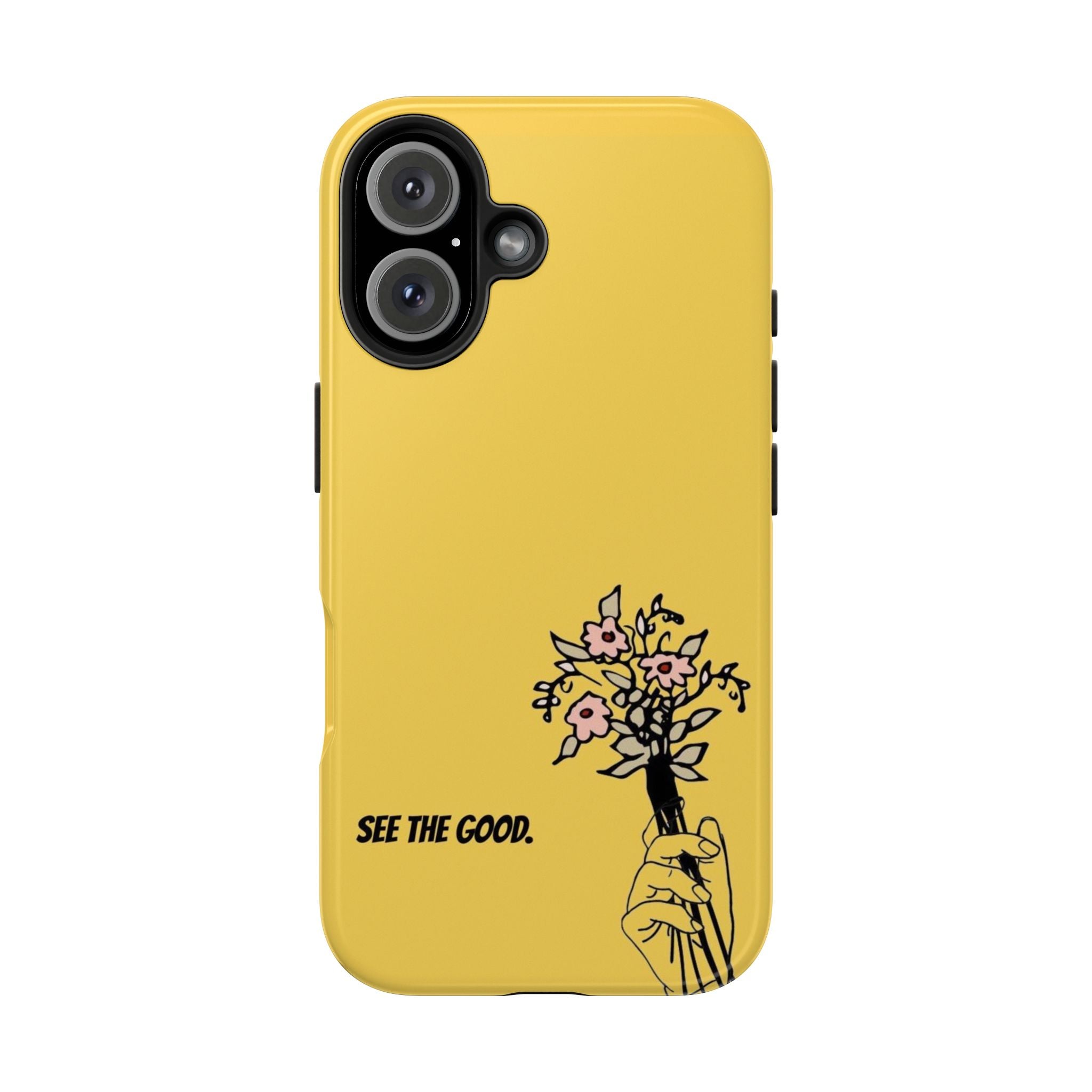 SEE THE GOOD. Yellow Floral Tough Phone Case — Protective Floral iPhone Cover