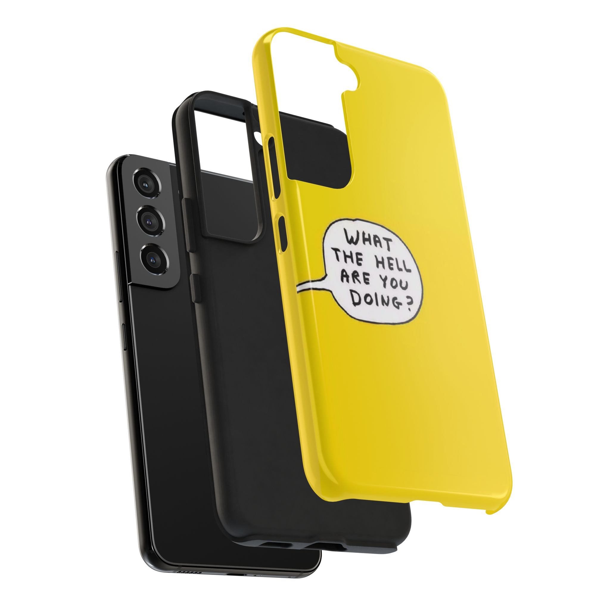 Phone Case — Yellow "What the Hell Are You Doing?" Tough Protective Case