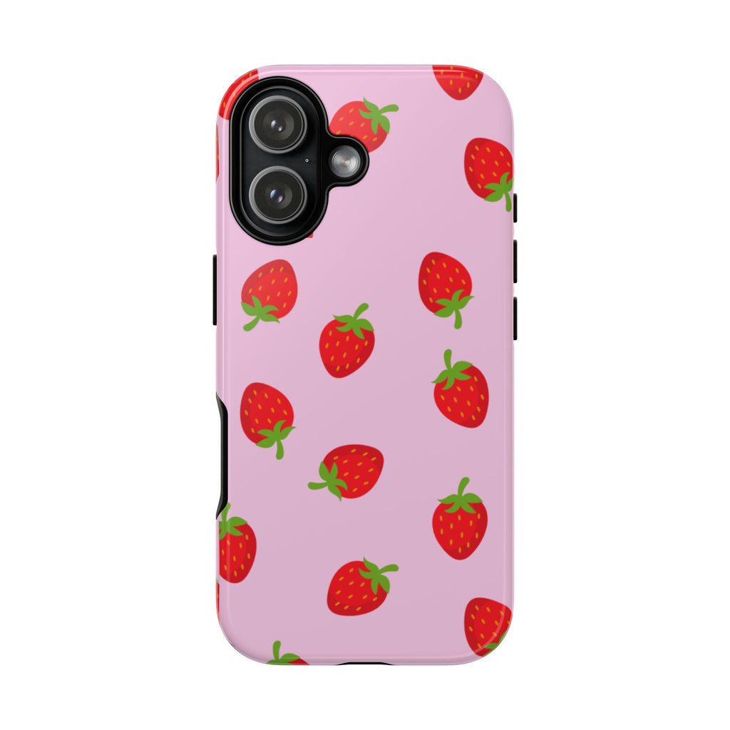 Strawberry Pattern Phone Case — Classic Summer Vibes for Girls