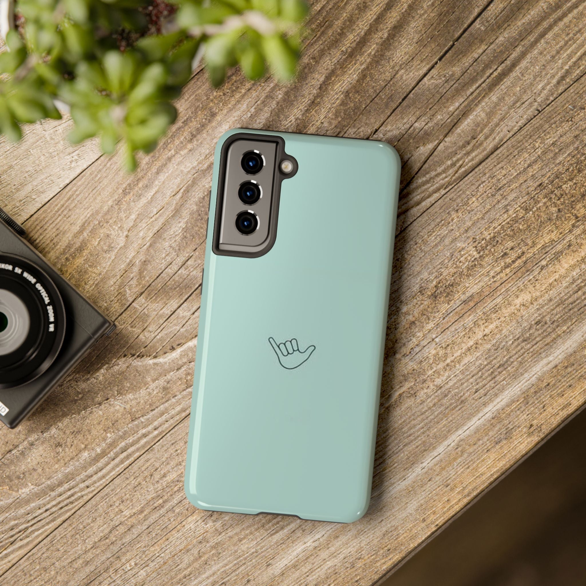 Shaka Tough Phone Case — Mint Protective iPhone Cover with Shaka Hand Design