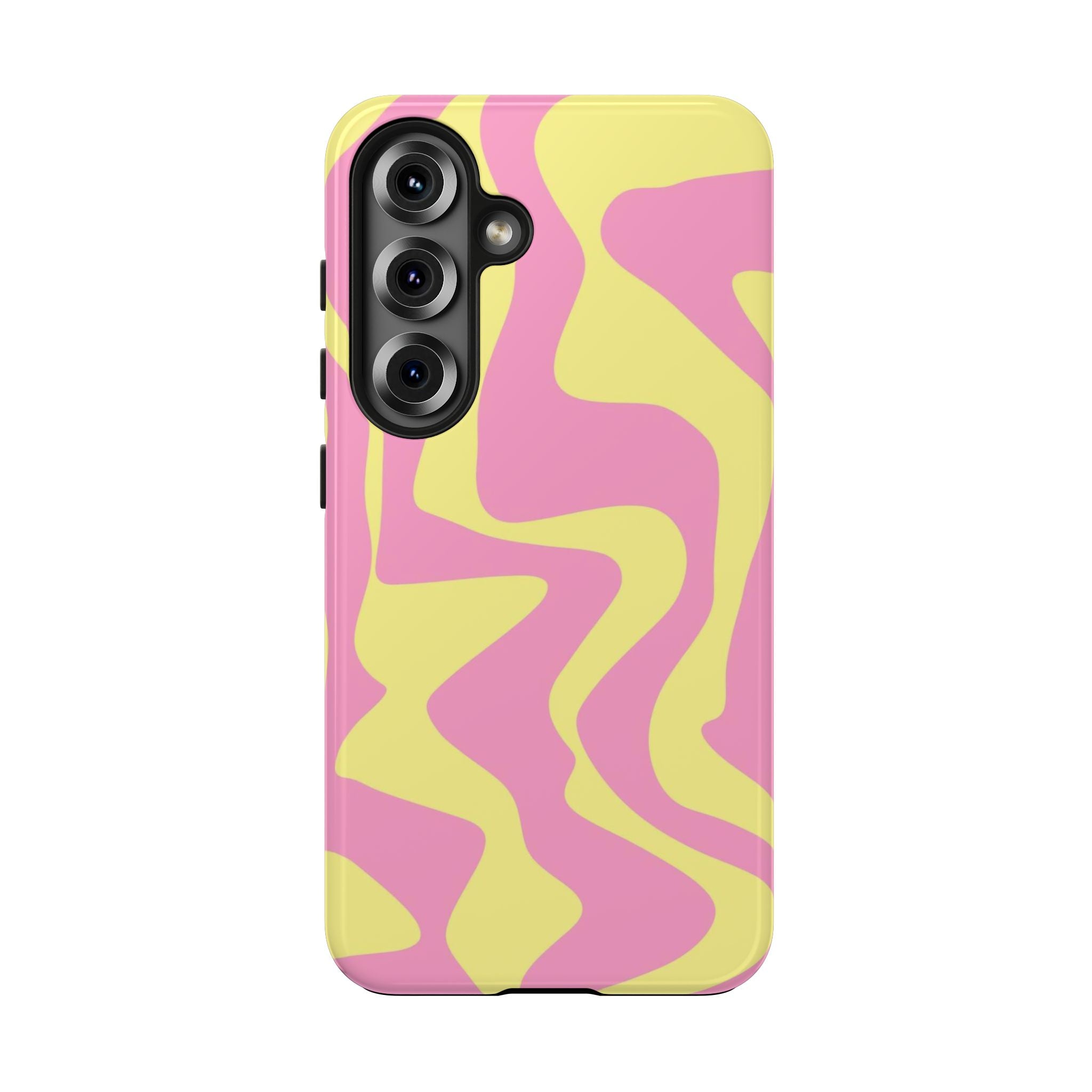 Phone Case — Retro Pink & Yellow Swirl Protective Phone Cover