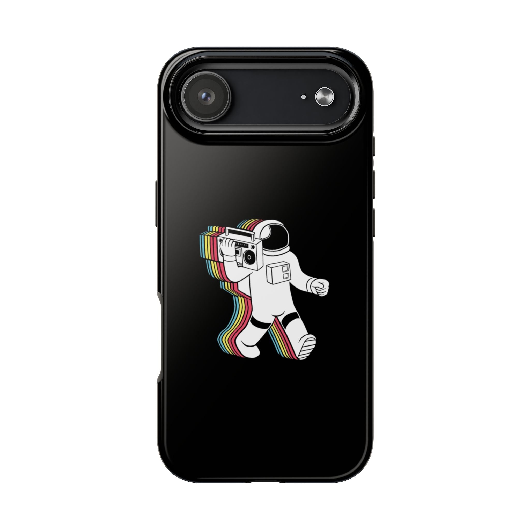 Astronaut Retro Camera Tough Phone Case — Rainbow Vaporwave Space Design